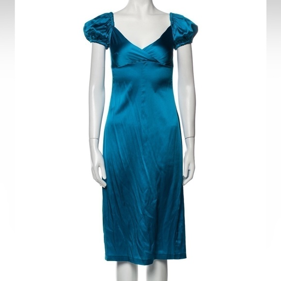 ALEXIS Cadiz Silk Dress in Capri Blue - Picture 7 of 13